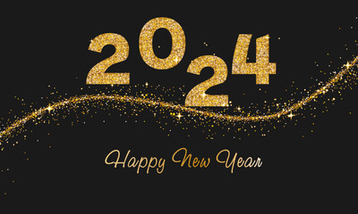 Banner for the New Year. Bright banner with glitter