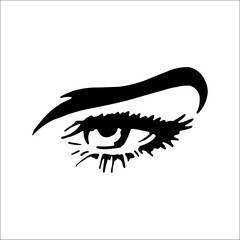 Monochrome Beauty. Female Eye Icon in Black and White Art