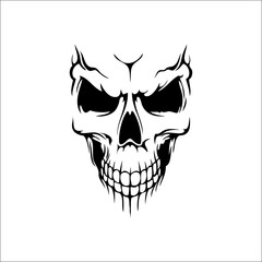 Black and White Illustration Art. Elegance in Depicting the Skull