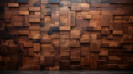 Foto op Aluminium wooden blocks wall texture background concept, cubes of wood pattern wall backdrop © graphicbeezstock
