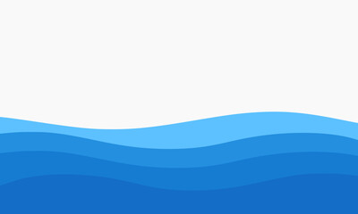 Abstract blue wave on white background vector illustration.