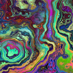 Abstract colorful wavy groovy psychedelic background. Abstract marbleized effect background.