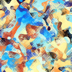 Abstract colorful wavy groovy psychedelic background