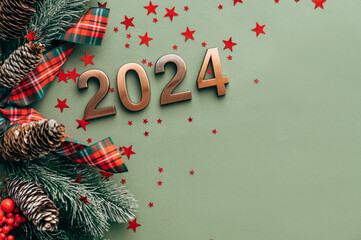 2024 text background. New year and business concept strategy.