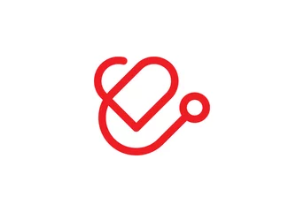 Poster love stethoscope logo healthcare and medical design vector illustration  © priyo