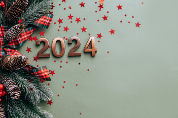 2024 text background. New year and business concept strategy.