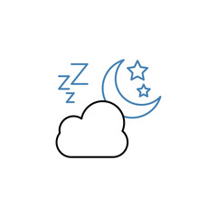 Night concept line icon. Simple element illustration. Night concept outline symbol design.