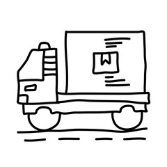 delivery transportation of hand drawn e-commerce icons