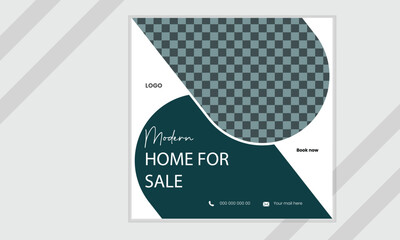 Real estate home Instagram social media post vector design template.