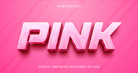 Editable text effect pink mock up, luxury text style - obrazy, fototapety, plakaty