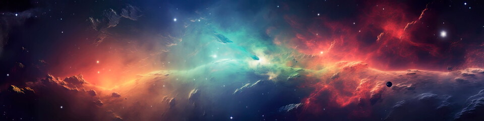 Fototapeta na wymiar Space background with nebulas and stars.