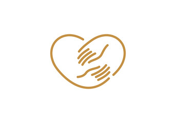 hand and love logo, give heart simple abstract line art vector design	
 - obrazy, fototapety, plakaty