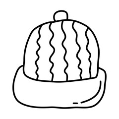 winter hat of winter hand drawn icons