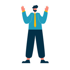 Businessman character set flat illustrations