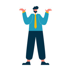 Businessman character set flat illustrations