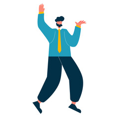 Businessman character set flat illustrations