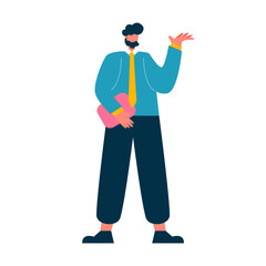 Businessman character set flat illustrations