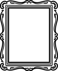 Picture frame silhouette icon in black color. Vector template design.