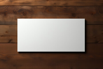 Mockup business card blank on wooden background