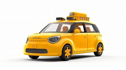Yellow ev taxi or electric vehicle