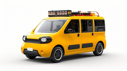 Yellow ev taxi or electric vehicle