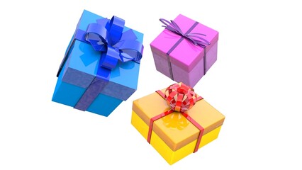 gift boxes isolated on white