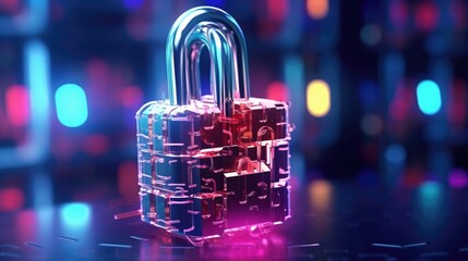 Fototapeta na wymiar cyber lock technology background
