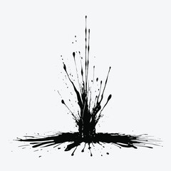 Beautiful black watercolor splash brushes, black paint, ink brush stroke, brush, line or texture.