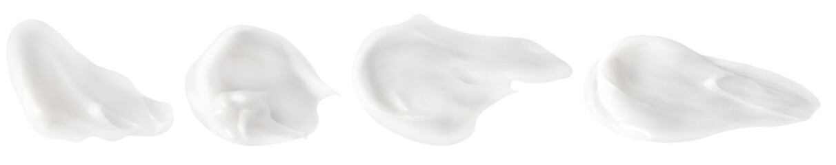 Set of a smears of cream isolated on a transparent background.