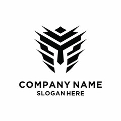 black and white logo design for a company