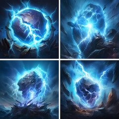strike plasma shock powerful lightning spark flare flash storm magic neon fantasy futuristic glow