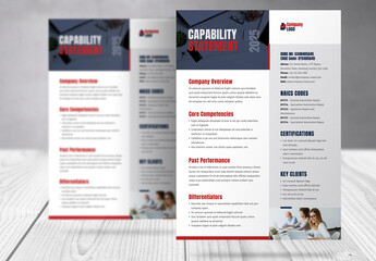 Capability Statement Template with Red and Blue Accents