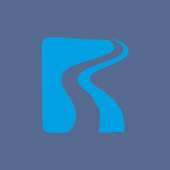 letter R and river vector