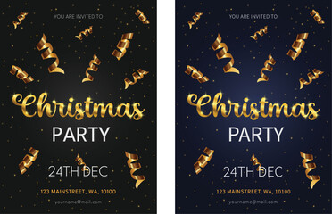 Fototapeta na wymiar Luxury Christmas party flyer