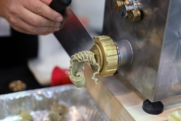Italian pasta made using a pasta machine according to a traditional recipe