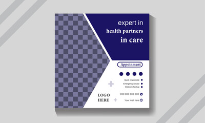 Vector modern medical editable square social media post.