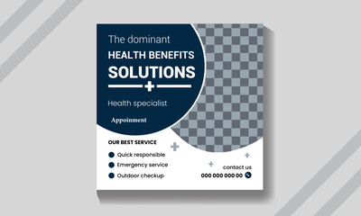 Vector modern medical editable square social media post.