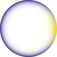 Blauer Kreis, gelber Lichteinfall und Farbverlauf zur Mitte, mit scharfem Rand, transparenter Innenfläche und Hintergrund - als Überlagerung, Overlay und anderweitigen Gestaltungsmöglichkeiten - obrazy, fototapety, plakaty