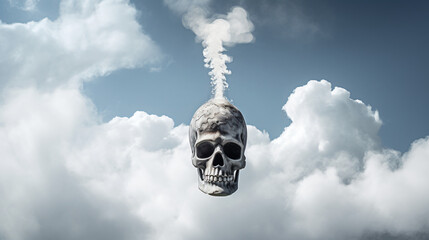 Smoke coming out from chimney looks like a skull