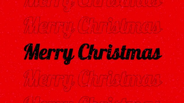 Merry Christmas video animated text with snowfall looping