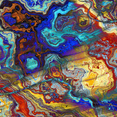 Abstract colorful wavy groovy psychedelic background. Abstract marbleized effect background.