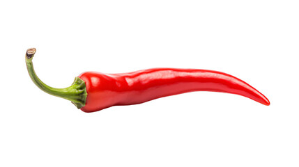 red hot chili pepper isolated on a transparent background, organic ripe chili PNG