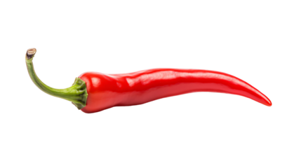 red hot chili pepper isolated on a transparent background, organic ripe chili PNG