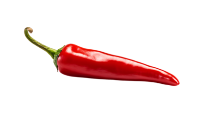 red hot chili pepper isolated on a transparent background, organic ripe chili PNG