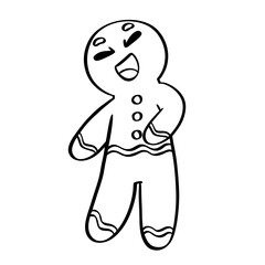 Gingerbread man cookies. Vector illustration on a white background