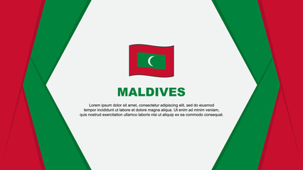 Maldives Flag Abstract Background Design Template. Maldives Independence Day Banner Cartoon Vector Illustration. Maldives Background