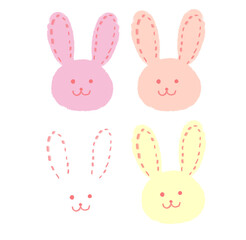 ふわふわのウサギさん(パステル風イラスト)	