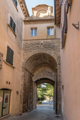 Fototapeta na wymiar inner side of Fiorentina door, Volterra, Italy