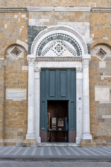 Cathedral entrance portal, Volterra, Italy