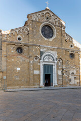 Fototapeta na wymiar Cathedral facade, Volterra, Italy